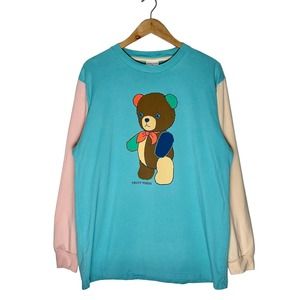 Teddy Fresh | Women | Pastel Long Sleeve Teddy Bear Graphic Tee | Size XL